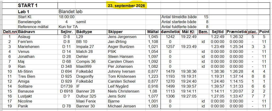 Sidste Onsdagssejlads 23. sept. 2026